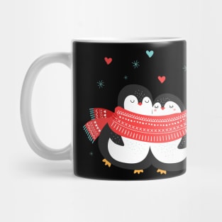 Cute Penguin Couple Christmas Winter Love Mug